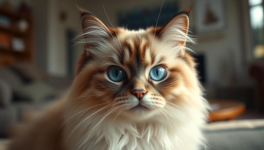 occhi blu del gatto Himalayano